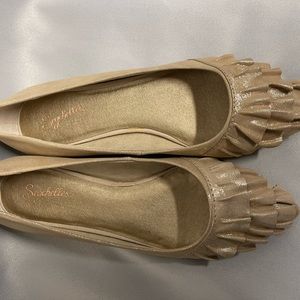 Seyelles Vintage Flats-8.5- in Blush Metallic Leather NB06702